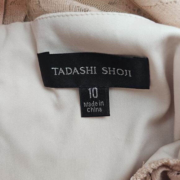 Tadashi Shoji Dress Womens 10 Pink Lace Bell Sleeve Sheath AVV17735M Cocktail - Picture 6 of 8